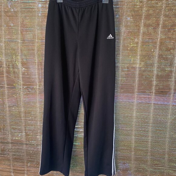 adidas Pants - Women's Trefoil Adidas Track Pants Black with white stripes Size Medium